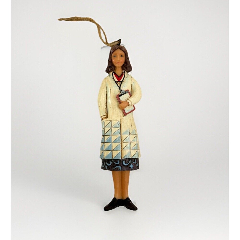Jim Shore Heartwood Creek Female Girl Doctor Nurse Christmas Ornament